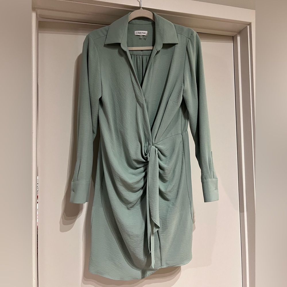 Calvin Klein Sage Long Sleeve Dress M